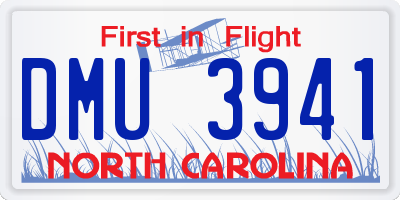 NC license plate DMU3941