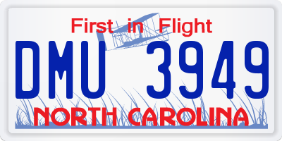 NC license plate DMU3949