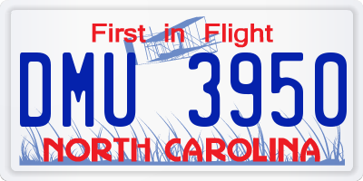 NC license plate DMU3950