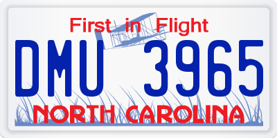 NC license plate DMU3965