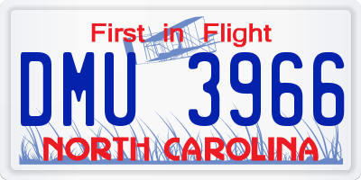 NC license plate DMU3966