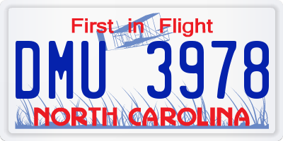 NC license plate DMU3978