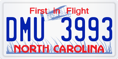 NC license plate DMU3993
