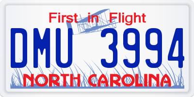 NC license plate DMU3994