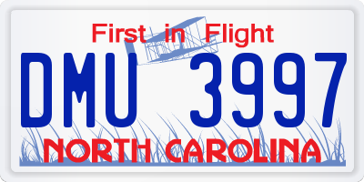 NC license plate DMU3997