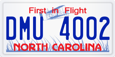 NC license plate DMU4002