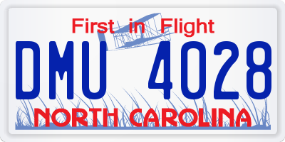 NC license plate DMU4028