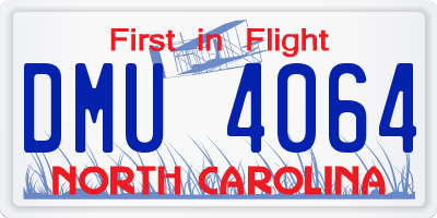 NC license plate DMU4064