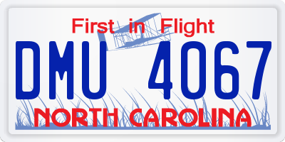 NC license plate DMU4067