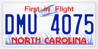 NC license plate DMU4075