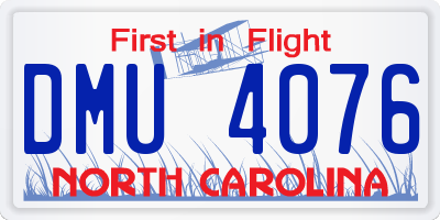 NC license plate DMU4076