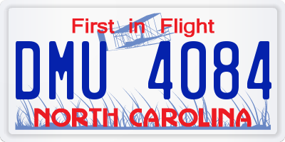 NC license plate DMU4084
