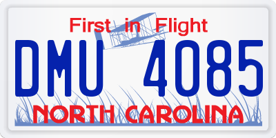NC license plate DMU4085