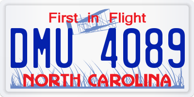 NC license plate DMU4089