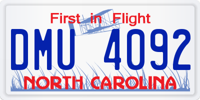 NC license plate DMU4092