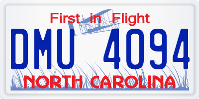 NC license plate DMU4094