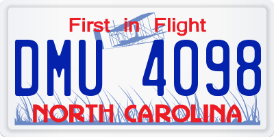 NC license plate DMU4098