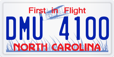 NC license plate DMU4100