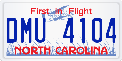 NC license plate DMU4104