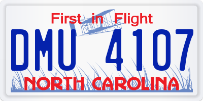 NC license plate DMU4107