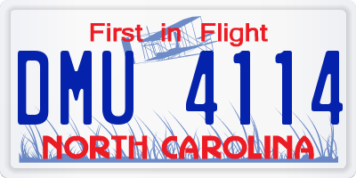NC license plate DMU4114