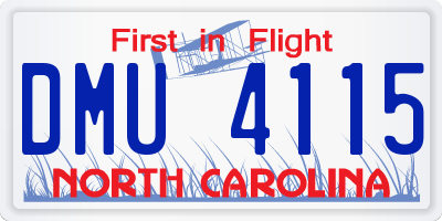 NC license plate DMU4115