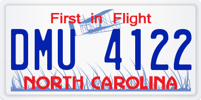 NC license plate DMU4122
