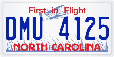 NC license plate DMU4125