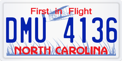 NC license plate DMU4136