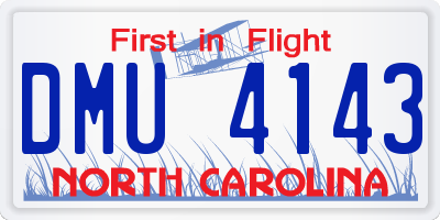 NC license plate DMU4143