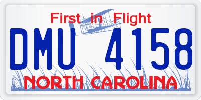 NC license plate DMU4158