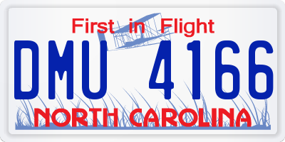 NC license plate DMU4166