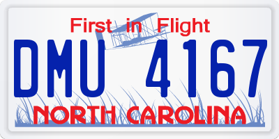 NC license plate DMU4167