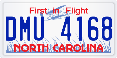 NC license plate DMU4168