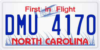 NC license plate DMU4170