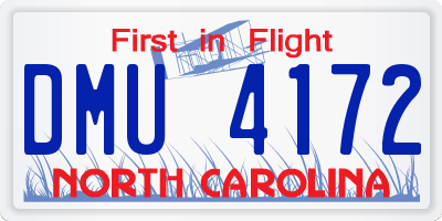 NC license plate DMU4172