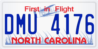NC license plate DMU4176