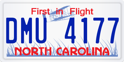 NC license plate DMU4177