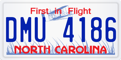 NC license plate DMU4186