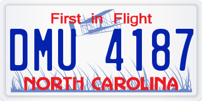 NC license plate DMU4187