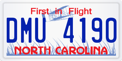 NC license plate DMU4190