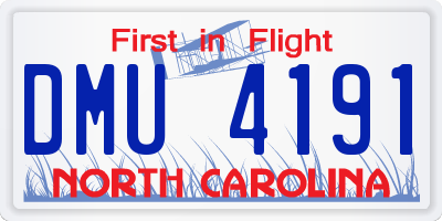 NC license plate DMU4191