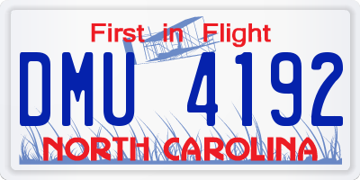 NC license plate DMU4192
