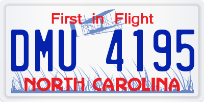 NC license plate DMU4195