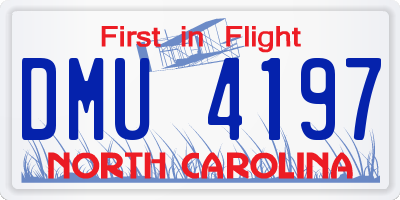 NC license plate DMU4197