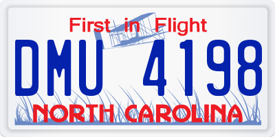 NC license plate DMU4198