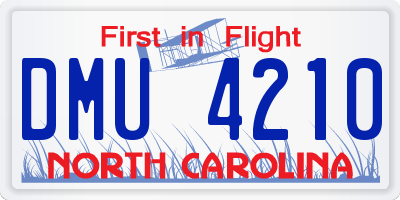 NC license plate DMU4210