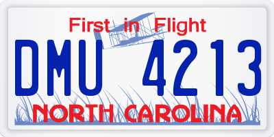 NC license plate DMU4213