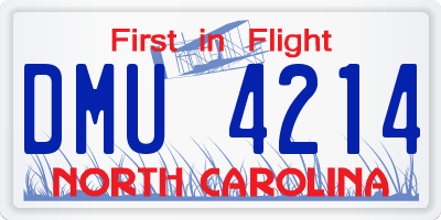 NC license plate DMU4214