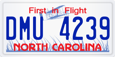NC license plate DMU4239